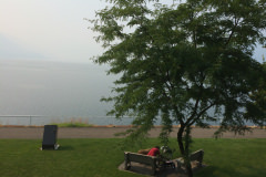 Heavy smoke over the lake at Nakusp