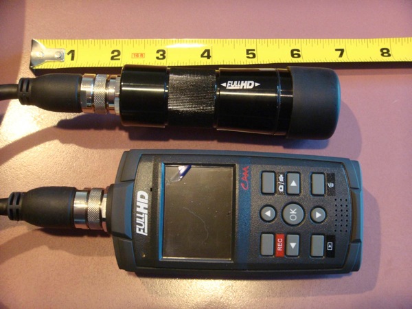 Showing the size of the camera and recorder