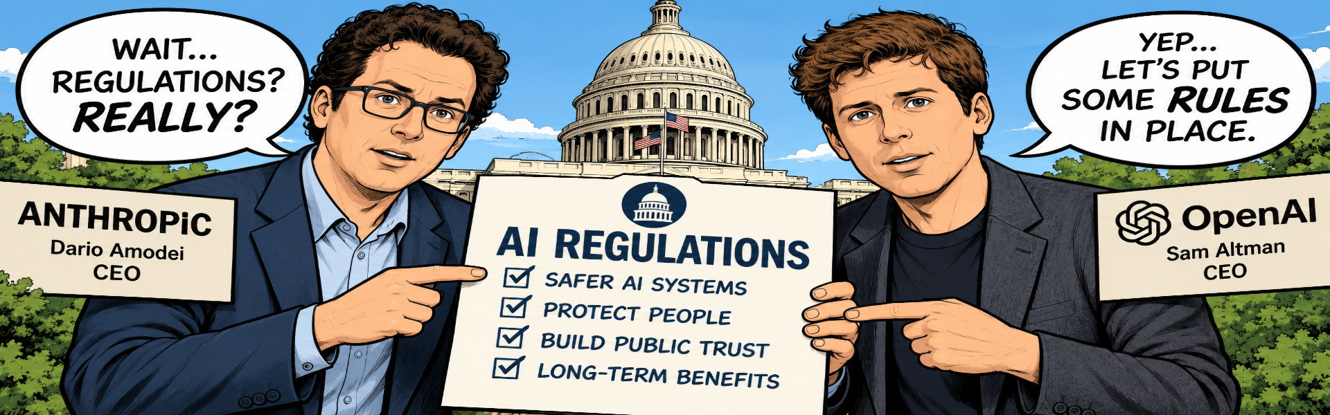 Read more about the article Large AI firms ask for regulation